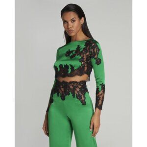 Agent Provocateur Trishya Emerald Green Silk Pajama Top UK10 Medium NWT $795